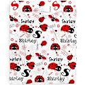 Custom Lady-Bug Baby Blanket Gifts Super Soft Personalized Lady-Bug Toddler Blanket for Boys Girls, Newborn, Infant Nursery Crib 30x40 in for Pet/Toddler