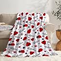 Custom Lady-Bug Blanket Gifts for Girls Boys, Super Soft Personalized Lady-Bug Blanket Decor Stuff, Lightweight Microfiber Cozy Plush Throw for Couch BedS 50"x40" for Kids