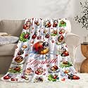 Custom Lady-Bug Blanket Gifts for Girls Boys, Super Soft Personalized Lady-Bug Blanket Decor Stuff, Lightweight Microfiber Cozy Plush Throw for Couch BedS 50"x40" for Kids