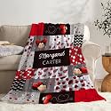 Custom Lady-Bug Plaid Blanket Gifts for Girls Boys, Super Soft Personalized Lady-Bug Plaid Blanket Decor Stuff, Lightweight Microfiber Cozy Plush Throw for Couch BedL 80"x60" for Adults