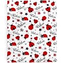 Custom Ladybug Baby Blanket Gifts Super Soft Personalized Lady-Bug Toddler Blanket for Boys Girls, Newborn, Infant Nursery Crib 30x40 in for Pet/Toddler
