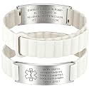 Custom Medical Alert Bracelets for Women Men, Engraved Medical ID Tag with Adjustable Waterproof Silicone Band, Personalized Emergency Bracelet for Diabetes, Allergies &amp; Health Conditions