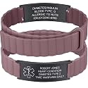 Custom Medical Alert Bracelets for Women Men, Engraved Medical ID Tag with Adjustable Waterproof Silicone Band, Personalized Emergency Bracelet for Diabetes, Allergies &amp; Health Conditions