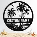 Custom Metal Beach Sign, Personalized Beach Sign Wall Decor for Outdoor