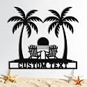 Custom Metal Beach Sign, Personalized Beach Sign Wall Decor for Outdoor