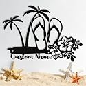 Custom Metal Beach Sign, Personalized Beach Sign Wall Decor for Outdoor