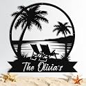 Custom Metal Beach Sign, Personalized Beach Sign Wall Decor for Outdoor