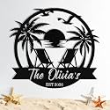 Custom Metal Beach Sign, Personalized Beach Sign Wall Decor for Outdoor