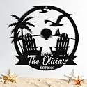 Custom Metal Beach Sign, Personalized Beach Sign Wall Decor for Outdoor
