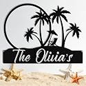 Custom Metal Beach Sign, Personalized Beach Sign Wall Decor for Outdoor