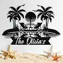 Custom Metal Beach Sign, Personalized Beach Sign Wall Decor for Outdoor