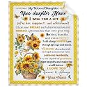 Custom to My Daughter Sunflower Blanket,Personalized Blankets with Name