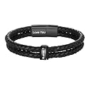 Custom Name Bracelets for Men, Personalized Leather Bracelet with 1-6 Names Father's Day, Christmas, Valentine's Day Gift for Dad,Husband,Son
