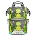 Custom Name Diaper Bag Backpack Gift Watercolor Seaweed Turtle Bubble Ultimate Nappy Bag: Spacious, Waterproof &amp; Perfect for Travel