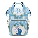 Custom Name Diaper Bag Backpack Gift Watercolor Floral Wreath Dot Elephant Multifunction Travel Backpack Nappy Bag Daypack for Mom Dad Boy Girl