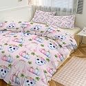 Custom Name Halloween Floral Ghost Skull Pink Pumpkin Duvet Cover Witch Hat Spider Webs Bat Personalized Bedding Set Cute Spooky Customized Duvet Cover Set Trick Or Treat Comforter Cover Set 3 Pieces