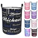 Custom Name Laundry Hamper, Personalized Laundry Baskets with Name for Boys Girls Women Men, Customized Collapsible Dirty Clothes Hamper Easy Storage Gifts for Bedroom Bathroom Living Room