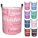 Custom Name Laundry Hamper, Personalized Laundry Baskets with Name for Boys Girls Women Men, Customized Collapsible Dirty Clothes Hamper Easy Storage Gifts for Bedroom Bathroom Living Room