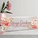 Custom Name Plate for Desk Desk Name Plate Personalized, Office Desk Decor for Women &amp; Men, Employee Appreciation Gifts The Office Gifts for Boss, Manager, Teacher, Nurse, Lawyer, Flower 5