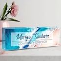 Custom Name Plate Personalized Office Decor for Women &amp; Men, Employee Appreciation Gifts for Boss, Manager, Teacher, Nurse (Beach Walk)