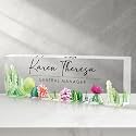 Custom Office Name Plate, Personalized Gifts for Women &amp; Men, Appreciation Gifts for Employees, Office Desk Accessory (Cactus)