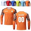 Custom Padded Goalie Jersey Soccer Goalie Shirt Personalized Goalkeeper Uniform Goalkeeper Kit for Kids Boys Youth Adults