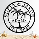Custom Palm Tree Metal Sign, Personalized Palm Tree Wall Decor Art