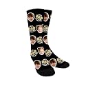 Custom Photo Pet Face Socks, Love Heart Crew Socks with 2 Faces for Men Women