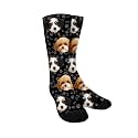Custom Photo Pet Face Socks, Love Heart Crew Socks with 2 Faces for Men Women