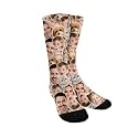 Custom Photo Pet Face Socks, Love Heart Crew Socks with 2 Faces for Men Women