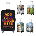 Custom Photo Travel Luggage Cover Personalized Suitcase Protector Add Your Own Photo Logo Text Double Sided Washable Travel Baggage Protector Cover M Fit Baggage Size 22-24 In