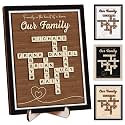 Custom Scrabble Family Name Frame Gifts for Mother's Day from Daughter Son Scrabble Puzzle Sign Wall Art, Grandkid Crossword Tiles Letter Sign, Mothers Day Birthday Gifts for Mom, Nana Wall Decor