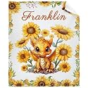 Custom Sunflower Dragon Blankets Custom Baby Blanket for Girls Boy