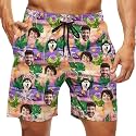 Custom Swim Trunks Men Personalized Funny Swim Beach Shorts with Faces on Them Custom Birthday Gifts for Men