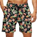 Custom Swim Trunks Men Personalized Funny Swim Beach Shorts with Faces on Them Custom Birthday Gifts for Men