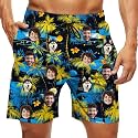 Custom Swim Trunks Men Personalized Funny Swim Beach Shorts with Faces on Them Custom Birthday Gifts for Men