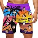 Custom Swim Trunks Men Personalized Funny Swim Beach Shorts with Faces on Them Custom Birthday Gifts for Men
