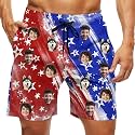 Custom Swim Trunks Men Personalized Funny Swim Beach Shorts with Faces on Them Custom Birthday Gifts for Men