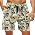Custom Swim Trunks Men Personalized Funny Swim Beach Shorts with Faces on Them Custom Birthday Gifts for Men