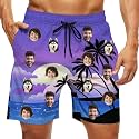 Custom Swim Trunks Men Personalized Funny Swim Beach Shorts with Faces on Them Custom Birthday Gifts for Men