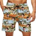 Custom Swim Trunks Men Personalized Funny Swim Beach Shorts with Faces on Them Custom Birthday Gifts for Men