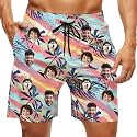 Custom Swim Trunks Men Personalized Funny Swim Beach Shorts with Faces on Them Custom Birthday Gifts for Men