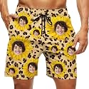 Custom Swim Trunks Men Personalized Funny Swim Beach Shorts with Faces on Them Custom Birthday Gifts for Men