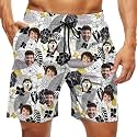 Custom Swim Trunks Men Personalized Funny Swim Beach Shorts with Faces on Them Custom Birthday Gifts for Men