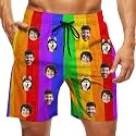 Custom Swim Trunks Men Personalized Funny Swim Beach Shorts with Faces on Them Custom Birthday Gifts for Men