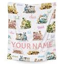Custom Train Blanket for Boys - 50x60 Inches Throw Size - Soft Fuzzy Warm Throws Gifts - White Cute Throw Blanket for Bed, Couch, Sofa