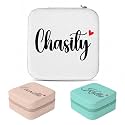 Custom Travel Jewelry Case – Personalized Jewelry Box with Name, Portable Jewelry Organizer for Rings, Earrings, Necklaces | Bridesmaid Proposal Gifts, Valentine’s Day Gifts for Women, Girls (Style 4)