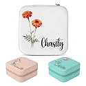 Custom Travel Jewelry Case – Personalized Jewelry Box with Name, Portable Jewelry Organizer for Rings, Earrings, Necklaces | Bridesmaid Proposal Gifts, Valentine’s Day Gifts for Women, Girls(Style 3)