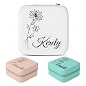 Custom Travel Jewelry Case – Personalized Jewelry Box with Name, Portable Jewelry Organizer for Rings, Earrings, Necklaces | Bridesmaid Proposal Gifts, Valentine’s Day Gifts for Women, Girls (Style 2)