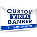 Custom Vinyl Banners and Signs Customize Outdoor, Personalized Banner with Logo Text for Party Birthday, Customized Banner Decoration for Business Graduation Wedding Event 6'x6'